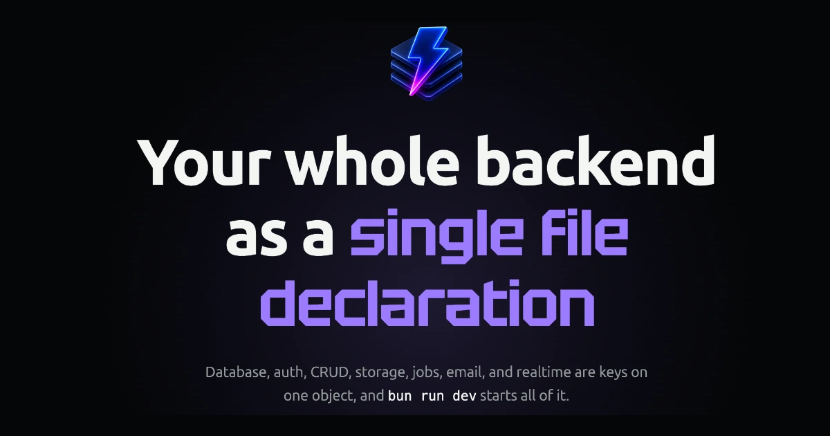 Bunderstack preview: Your whole backend as a single file declaration.